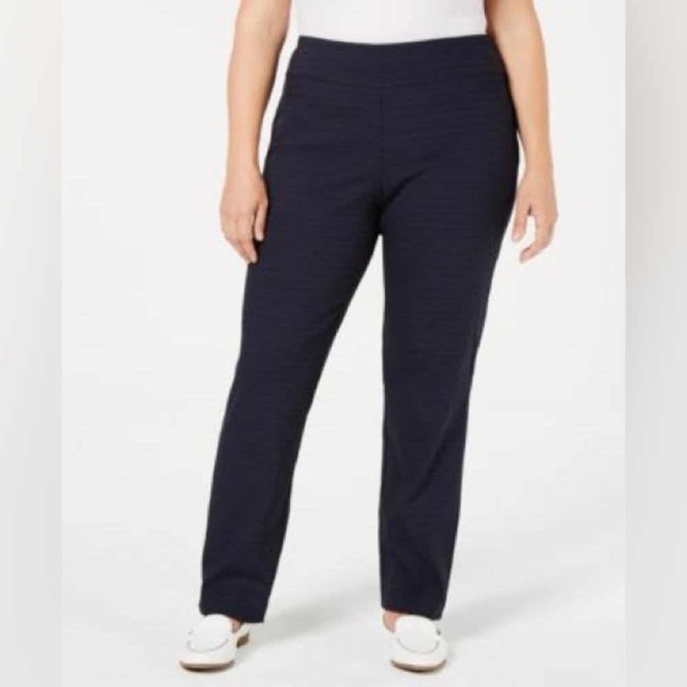 NWT Charter Club Cambridge Pull On Tummy Control Slim Leg Black Jean Size 24WS